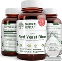 Extrait naturel de riz de levure rouge Nutra, soutien cardiovasculaire, aide à améliorer l'immunité, aide à maintenir les graisses du corps et la santé cardiaque, améliorer la digestion, suppléments sans gluten, 600 mg 60 Capsules (3 Pack)