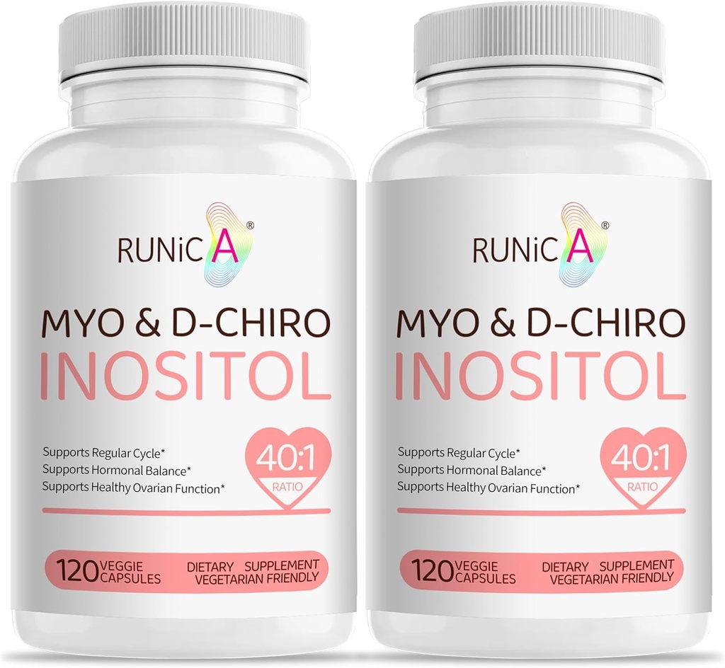 Myo-Inositol & D-Chiro Inositol Supplément pour femmes - Idéal rapport 40:1 -Soutenir l'équilibre hormonal des femmes et la fertilité et la santé ovarienne - Capsules de poudre végétalienne - 60 jours d'approvisionnement