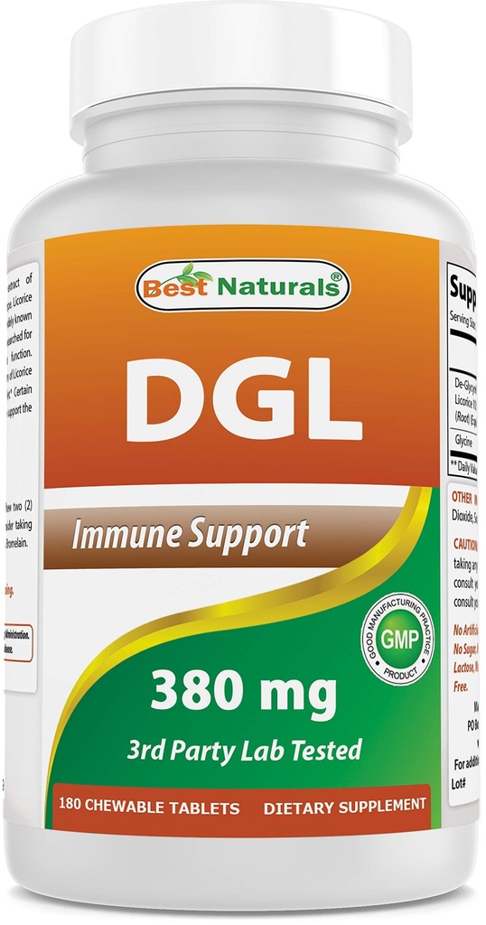 Meilleures naturelles DGL Chewable 380 mg 180 Comprimés