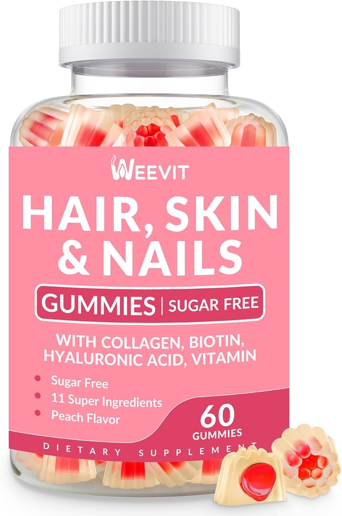 Peau de cheveux et ongles Gommies - Vegan Biotin 5000mcg Vitamines pour les femmes et les hommes soutient la croissance des cheveux plus rapide, ongles plus forts, peau Glowing