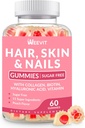Peau de cheveux et ongles Gommies - Vegan Biotin 5000mcg Vitamines pour les femmes et les hommes soutient la croissance des cheveux plus rapide, ongles plus forts, peau Glowing