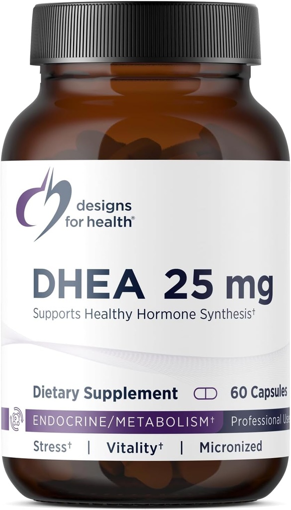 Conceptions pour la santé DHEA 25mg - Supplément DHEA pour hommes + femmes - Supplément pour aider à soutenir le vieillissement en santé, l'intégrité musculaire, l'énergie et la synthèse hormonale - non-OGM (60 capsules)