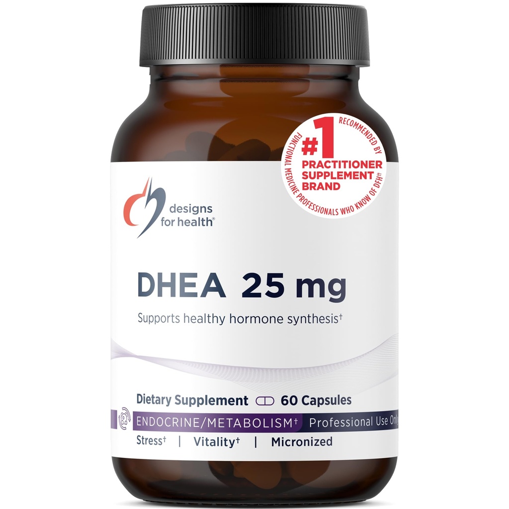Conceptions pour la santé DHEA 25mg - Supplément DHEA pour hommes + femmes - Supplément pour aider à soutenir le vieillissement en santé, l'intégrité musculaire, l'énergie et la synthèse hormonale - non-OGM (60 capsules)