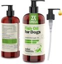 Deley Naturals Huile de poisson de chien Icelandic 2X Omega - Démangeaisons de chien Soulagement de peau avec Omega 3 6 9 pour Allergies, Coat & Coeur - Omega 3 Huile de poisson pour chiens Irritation de peau - Huile Omega 16oz pour chiens fabriqués aux États-Unis