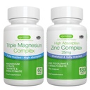 Complexe triple Magnésium + complexe de zinc Mélange végétalien, haute absorption Magnésium chélaté + 25mg Picolinate de zinc chélaté et bisglycinate avec cuivre, par Igennus