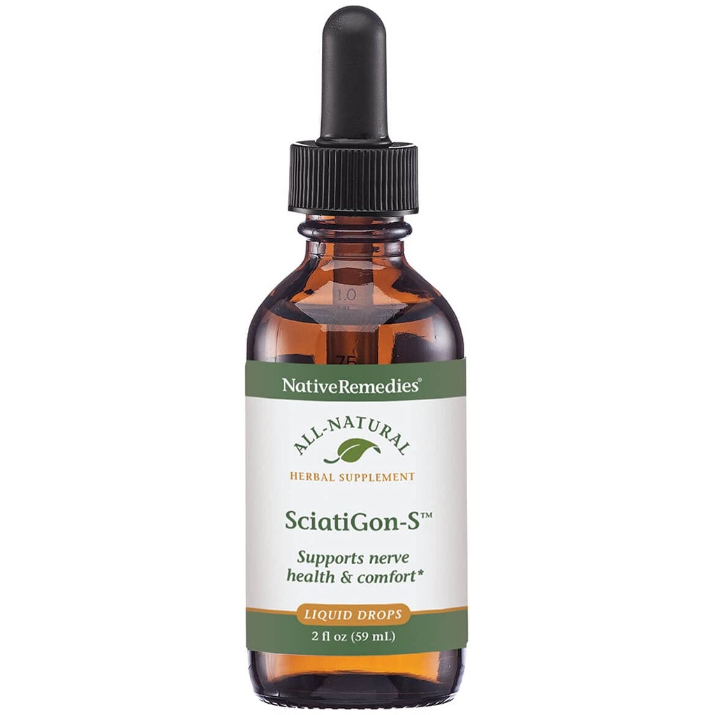 NativeRemedies SciatiGon-S - Supplément à base de plantes naturelles pour le confort des nerfs sciatiques - 59 ml
