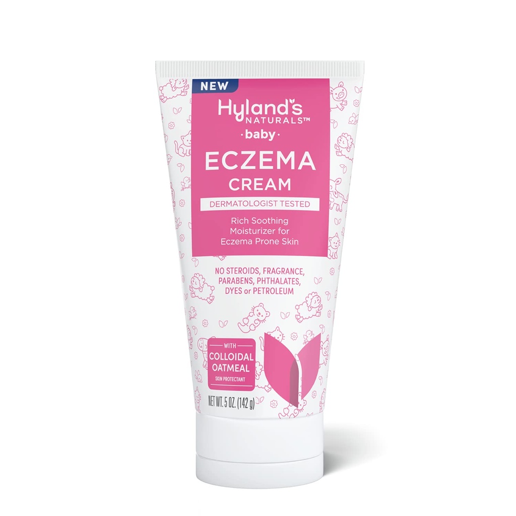 Crème d'eczéma pour bébé de Hyland, hydratant apaisant pour peau de pronée d'eczéma, avec farine d'avoine colloïdale, 5 onces