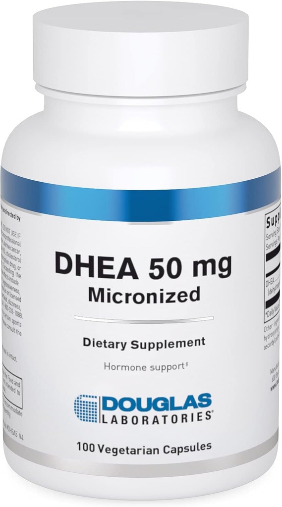 Douglas Laboratories DHEA 50 mg Capsules - Micronized - Supports Hormone Balance, Immunity, Brain, Bone Health & Metabolism* - Non-GMO - 100 Vegetarian Capsules