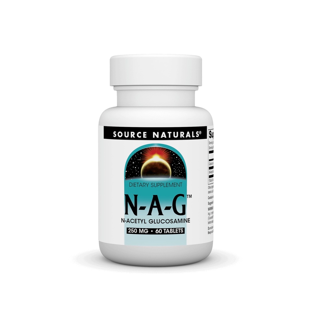 Source Naturals N-A-G, N-acétyl Glucosamine pour le soutien articulaire et le doublage intestinal*, 250 mg - 60 comprimés