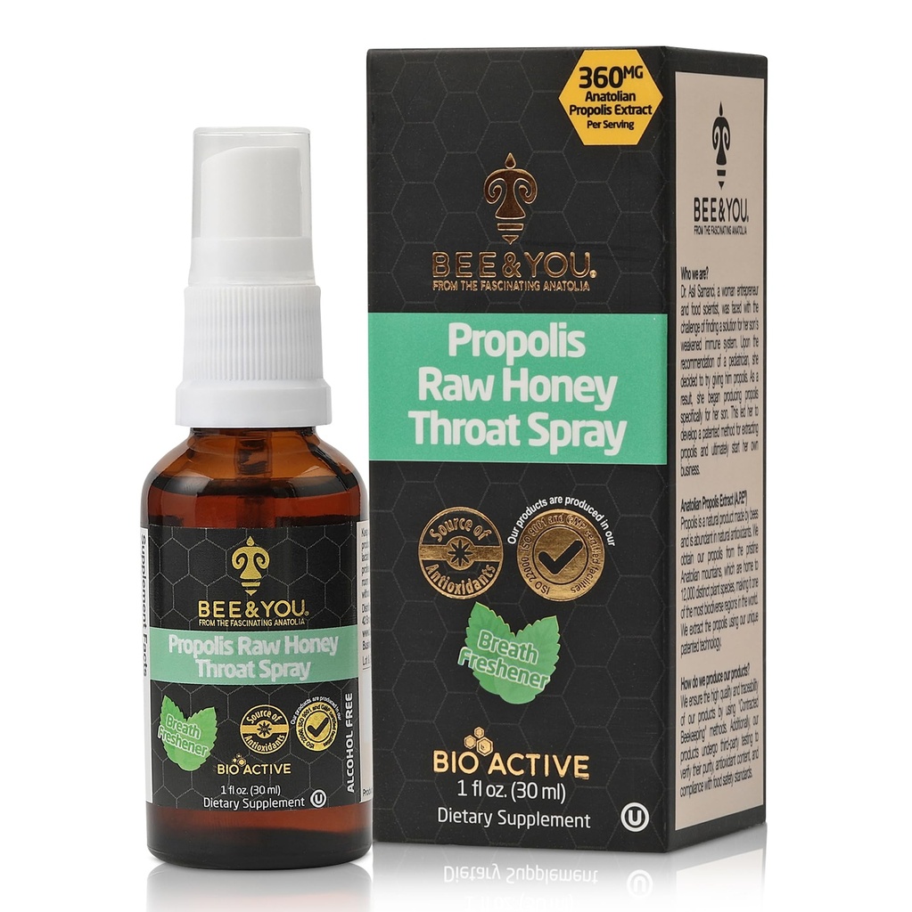BEE et vous, 100% extrait de propolis pure, support immunitaire, soulagement de la gorge douloureuse, antioxydants, naturel, kéto, paléo, sans gluten