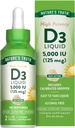 Nature's Truth Vitamin D3 Liquid | 5000 IU | 2 fl oz | Non-GMO and Gluten Free Supplement