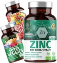No One Nutrition N1N Premium Super Fruits & Veggies Supplément [40 aliments entiers, Aloe Vera, Vitamines] et Zinc 50mg [3X Absorption], 2 packs