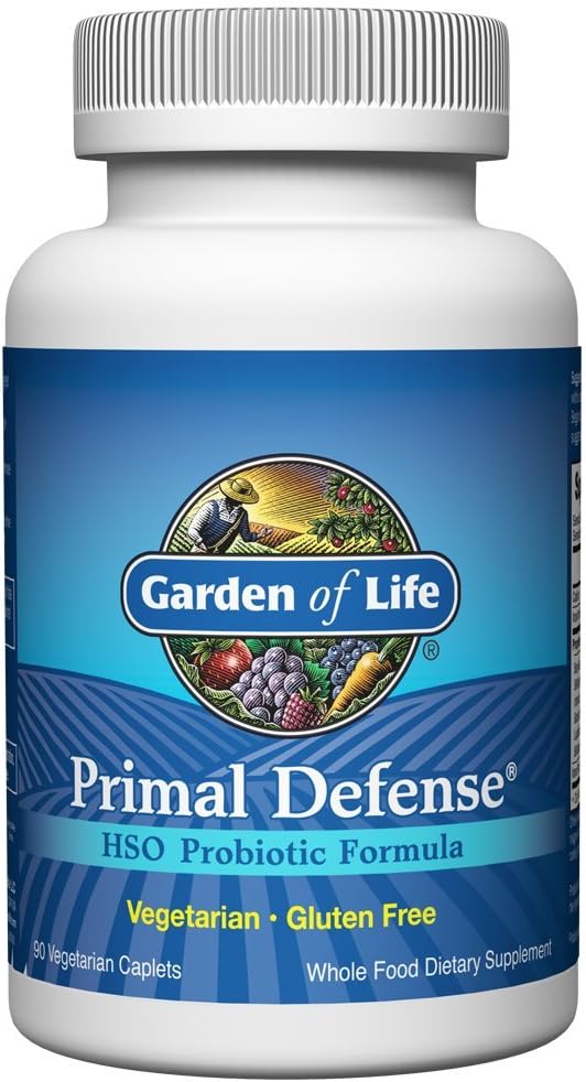 Garden of Life Primal Defense Formule Probiotique HSO - Mélange végétarien de 12 probiotiques pour l'équilibre gastro-intestinal - Acidophilus, Lacto et Bifido, sans gluten - 90 capsules