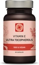 Vitamin E 1000 IU Ultra Tocopherol 450mg Vitamin E Vegan – All 4 Tocopherols - Alpha Tocopherol + Beta Tocopherol + Gamma Tocopherol + Delta Tocopherol– Unique d Alpha (180)