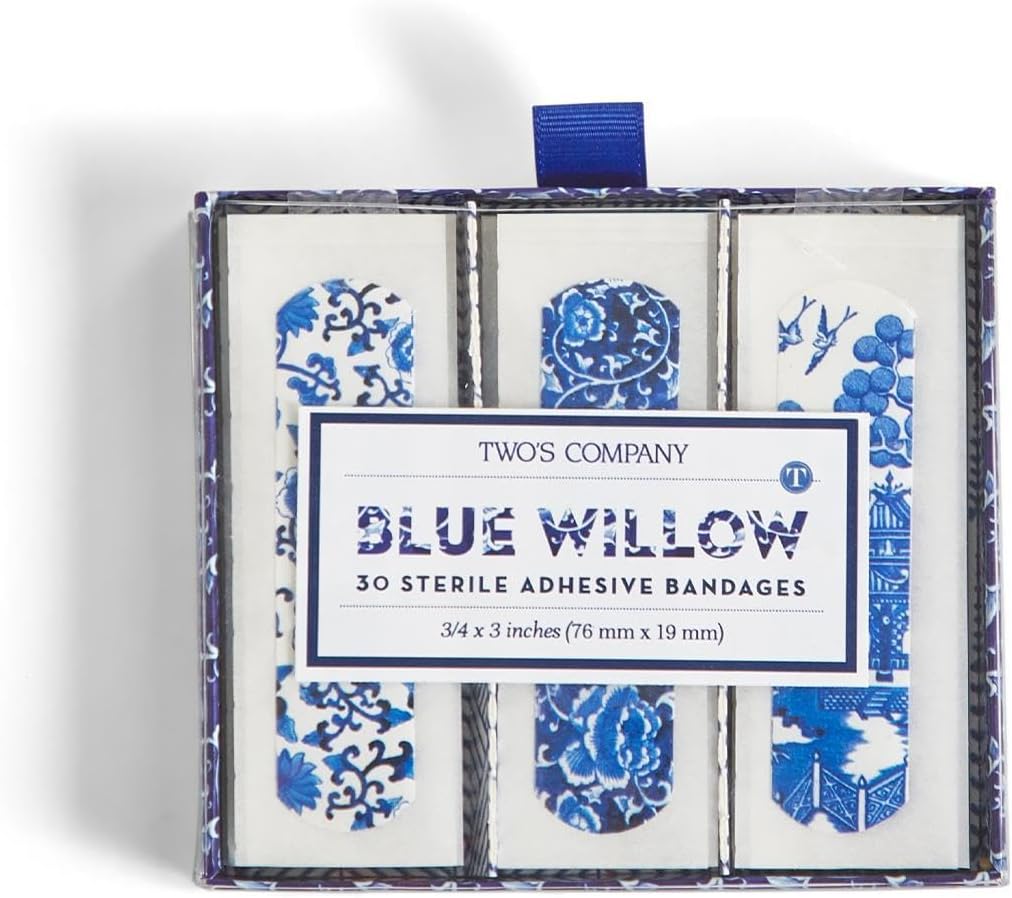 Two's Company 53560 Bandeaux de saule bleu en boîte cadeau, 30 pièces, longueur 3 pouces, plastique, blanc