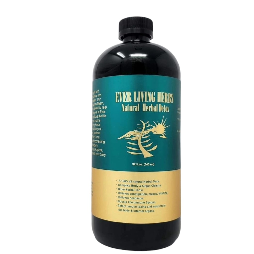 Natural Herbal Detox with Moringa for nutrients and deep Cleansing with Neem, Burdockroot, Dandelion 32 oz.