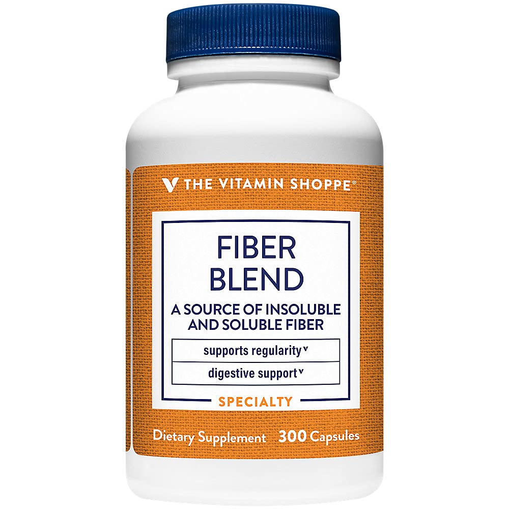 Le mélange de fibres de vitamine Shoppe, source naturelle de fibres insolubles et solubles, soutient la santé et la régularité digestives (300 capsules)