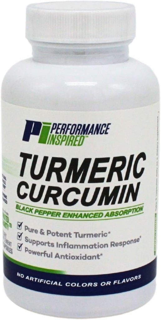 Performance Inspiré Nutrition Turcumine Capsules – Soutien articulaire et antioxydant – Absorption améliorée – Compte 60