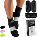 Chaussettes à glaçons pour refroidisseurs de pieds - Chaussettes de thérapie chaude et froide réutilisables avec/Poignées de compression - Paquet de gel froid pour la neuropathie, la douleur au pied, la fasciite plantarienne et les entorses (noir, L/XL)