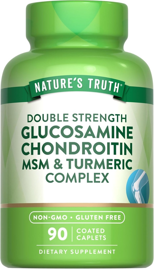 Nature's Truth Glucosamine Chondroïtine MSM Complex de 90 Caplets avec Turmeric.
