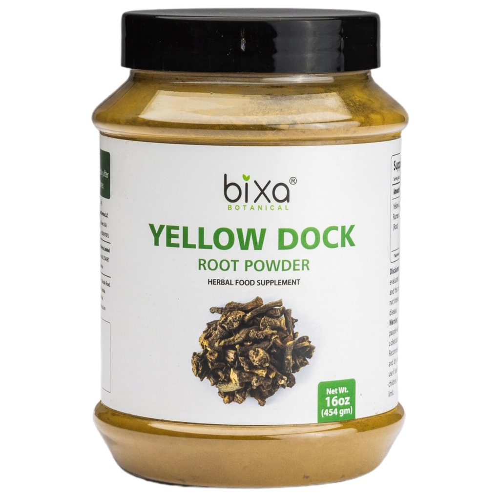 Bixa BOTANICAL Yellow Dock Powder (Rumex Crispus) Supplément à base de plantes pour les problèmes de peau chroniques. (454 Grams (16 Oz))