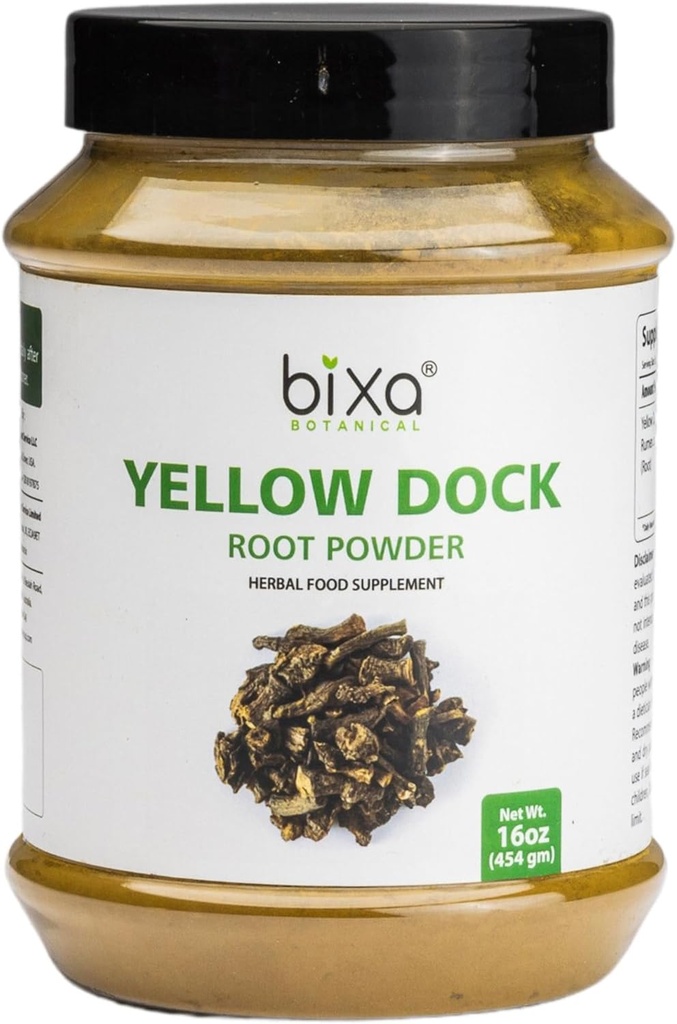 Bixa BOTANICAL Yellow Dock Powder (Rumex Crispus) Supplément à base de plantes pour les problèmes de peau chroniques. (454 Grams (16 Oz))