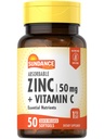 Sundance Absorbable Zinc with Vitamin C | 50mg | 50 Softgels | Essential Nutrients | Non-GMO and Gluten Free Supplement