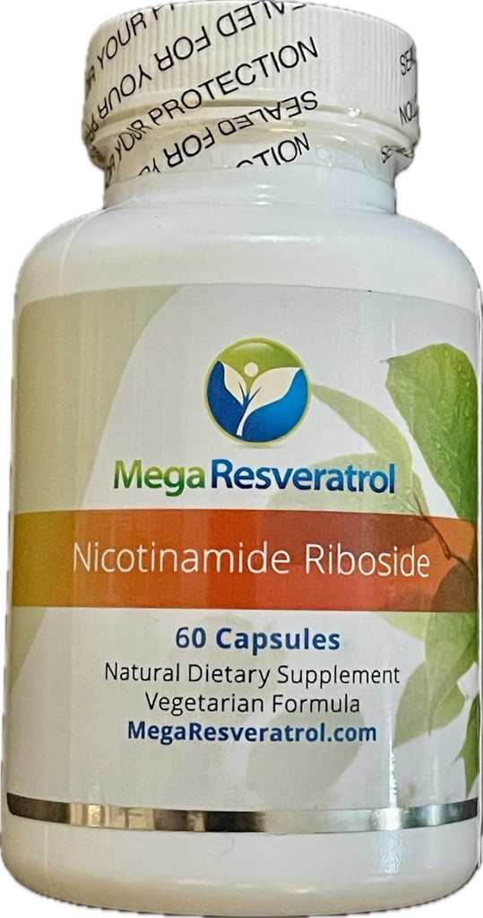 Mega Resvératrol Nicotinamide Riboside (NR). 99% Micronised Micronized Crystallized NR, 60 Caps Veggie, 250mg par gélule. Certificat de pureté. Aucun ingrédient toxique inactif. Keto, Vegan, non OGM.