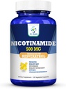 Nicotinamide 500mg Enhanced w. Resveratrol 100mg 120 Capsules de Véggie Jusqu'à 4 mois Approvisionnement Vitamine B3 w. Antioxydant Tous les suppléments alimentaires naturels Soutien Cellulaire Santé Énergie et Vieillissement Grâce