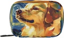 Organisateur de pilules hebdomadaires Golden Retriever Starry Night Small Pill Box Bag Portable Travel Pill Case 7 jours Support de supplément de vitamine avec fermeture éclair pour le camping familial