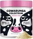 SonoHealth Cowabunga Colostrum - Supplément en poudre de colostrum premium, pur et non modifié - pour le soutien immunitaire, la santé de Gut, le soutien musculaire et le bien-être - Calostro certifié Kosher & Halal