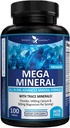 Potent Garden Mega Mineral Supplement Complexe minéral complet avec Calcium Magnésium Zinc Potassium Boron Sélénium Chrome & 72 Trace Minerals Supplément de calcium sans fer -100 pilules