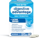 Avantage digestif Capsules de défense contre la lactose (96 Compte en boîte), aide à briser la lactose et à se défendre contre l'attaque digestive, soutient la santé digestive et immunitaire, UFC