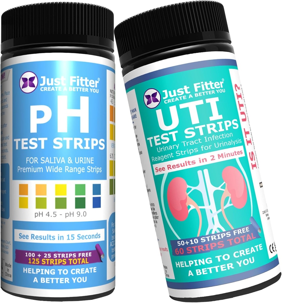 Ensemble de bandes d'essai du pH et de l'infection urinaire UTI. Des résultats simples, rapides et précis. Kit de test à domicile.