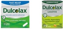 Dulcolax Soulagement rapide Suppositoires médicamentées Laxatives Soulagement rapide, Usage rectal seulement, Bisacodyl, 10 mg et Soulagement de nuit pour soulager la constipation douce, Bisacodyl 5 mg Comprimés, 50 Compte