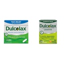 Dulcolax Soulagement rapide Suppositoires médicamentées Laxatives Soulagement rapide, Usage rectal seulement, Bisacodyl, 10 mg et Soulagement de nuit pour soulager la constipation douce, Bisacodyl 5 mg Comprimés, 50 Compte