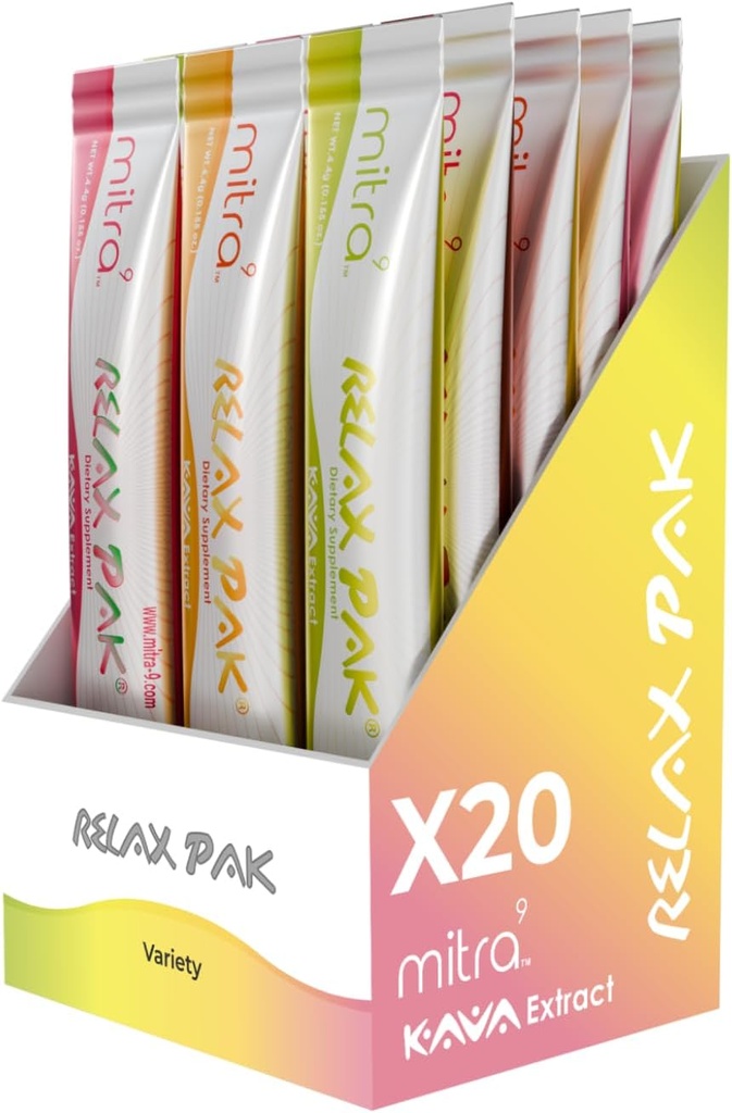 Mitra9 Kava Powder RelaxPak - Variety Pack Kava Extract Powder Packets Enhancer (en anglais seulement) Enhancer (en anglais seulement) Plant Based (en anglais seulement)