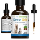 Stress de bien-être pour les animaux de compagnie Gold pour les chats - Support de stress félin pour la situation des animaux de compagnie - Visite rapide des animaux de compagnie, voyage, grooming - Mélange à base de plantes holistique Cat-Safe - Support liquide 2 oz (59ml)