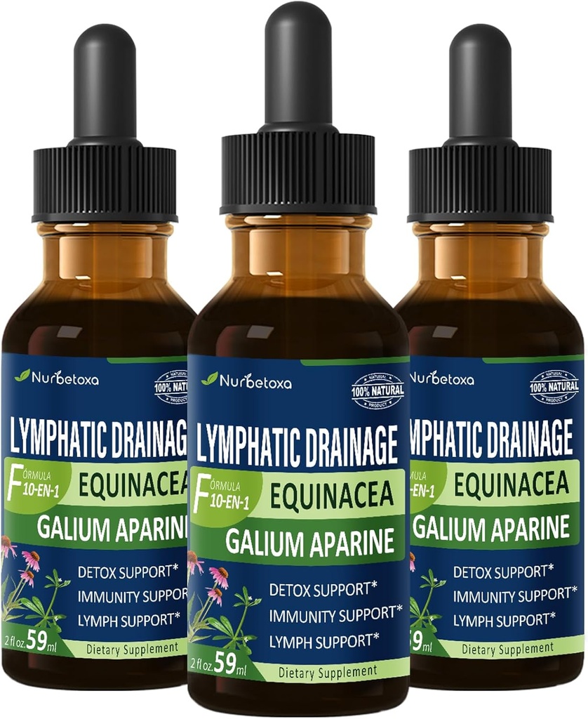 Cleavers Lymphatic Drainage Drops for Lymph System Health, Use with Lymph Massage Tool. 6oz