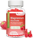 Glycinat de magnésium 600 mg, Gummées de magnésium pour adultes et enfants, Soutien pour la relaxation et le muscle, 60 Gummées aromatisées aux framboises