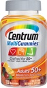 Centrum MultiGommies Adultes (120 Nombre, Cerise naturelle, Berry, Arôme d'orange) Multivitamine/Supplément multiminérale Gommies, Vitamines B12, D, E, Âge 50+