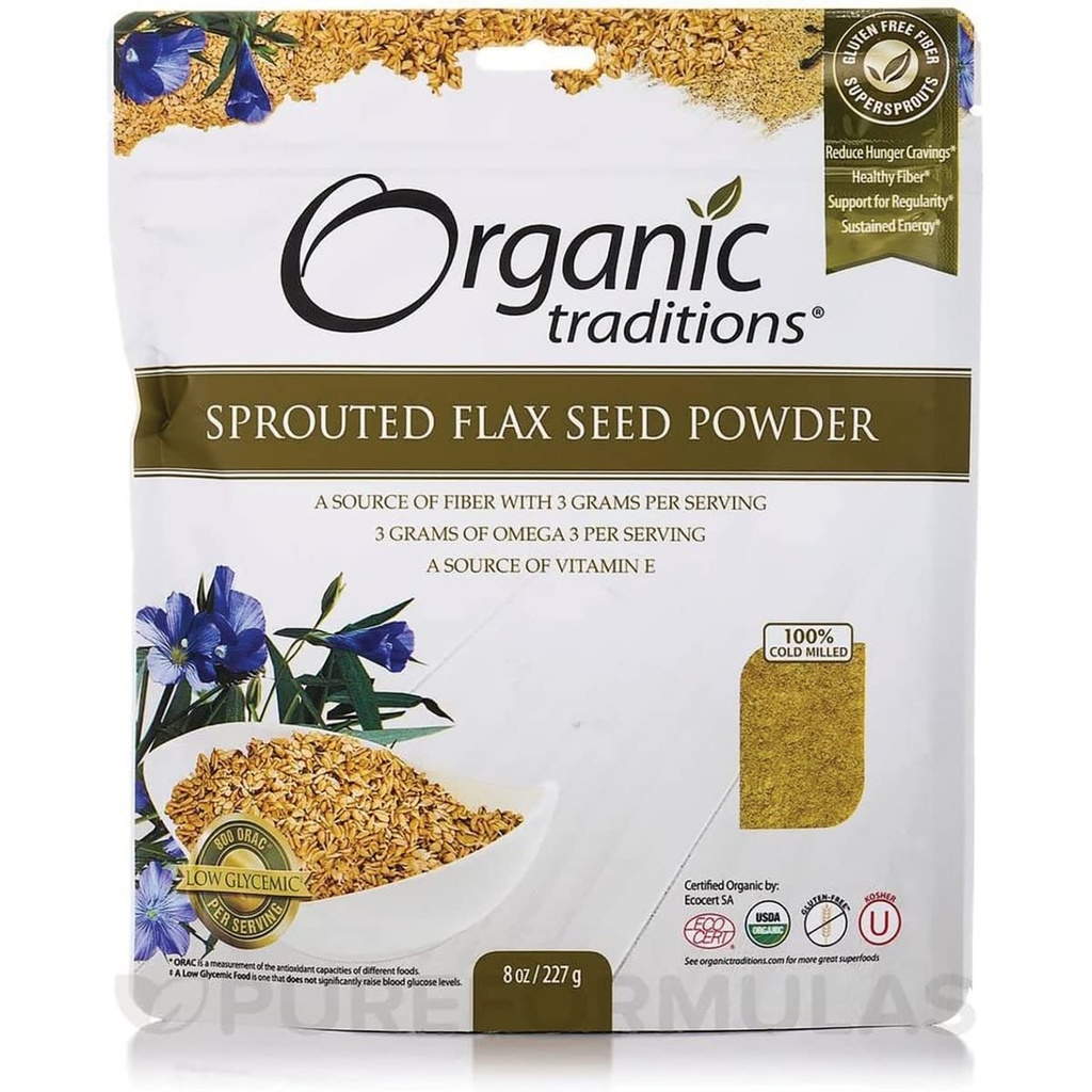 Lin germé Golden Traditions biologiques 8 oz Sac
