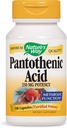 Nature's Way Acide pantothénique 250 Milligrammes Puissance, 100 capsules. Boîte de 3 bouteilles