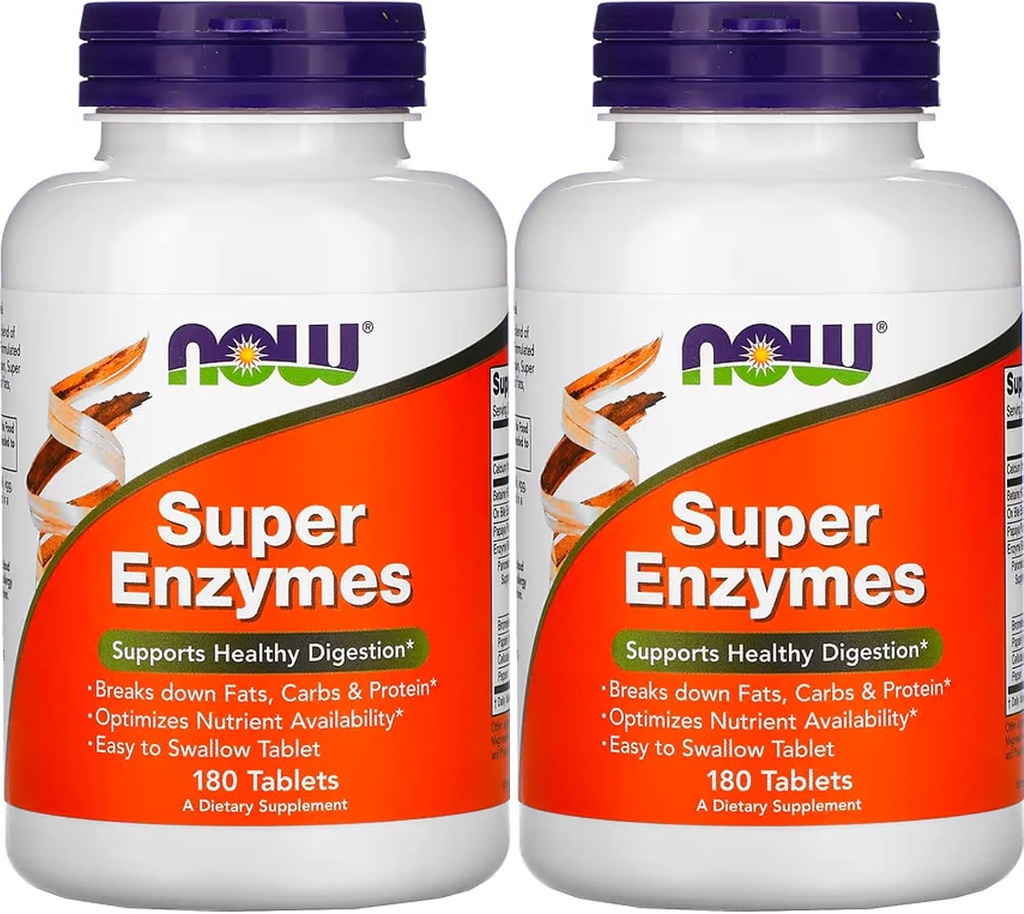 MAINTENANT Aliments Super enzymes, 180 comprimés (180 onglets X 2)