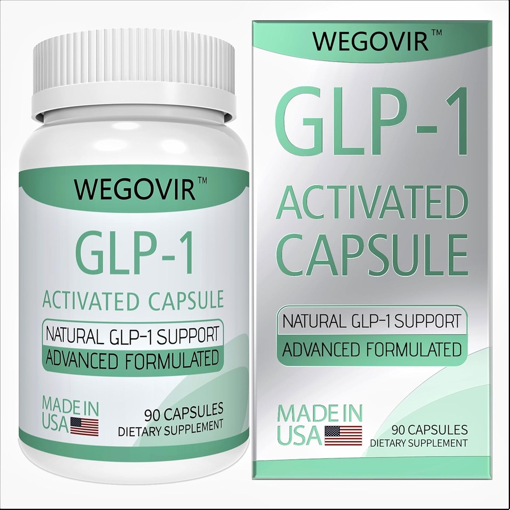 GLP-1 Support supplémentaire, avec naturellement GLP-1 Activator, Berberine & Green Coffee Extract, GLP-1 Boosting pour les femmes et les hommes, soutien de la faim et du métabolisme, niveaux GLP-1 et santé globale - 90 capsules