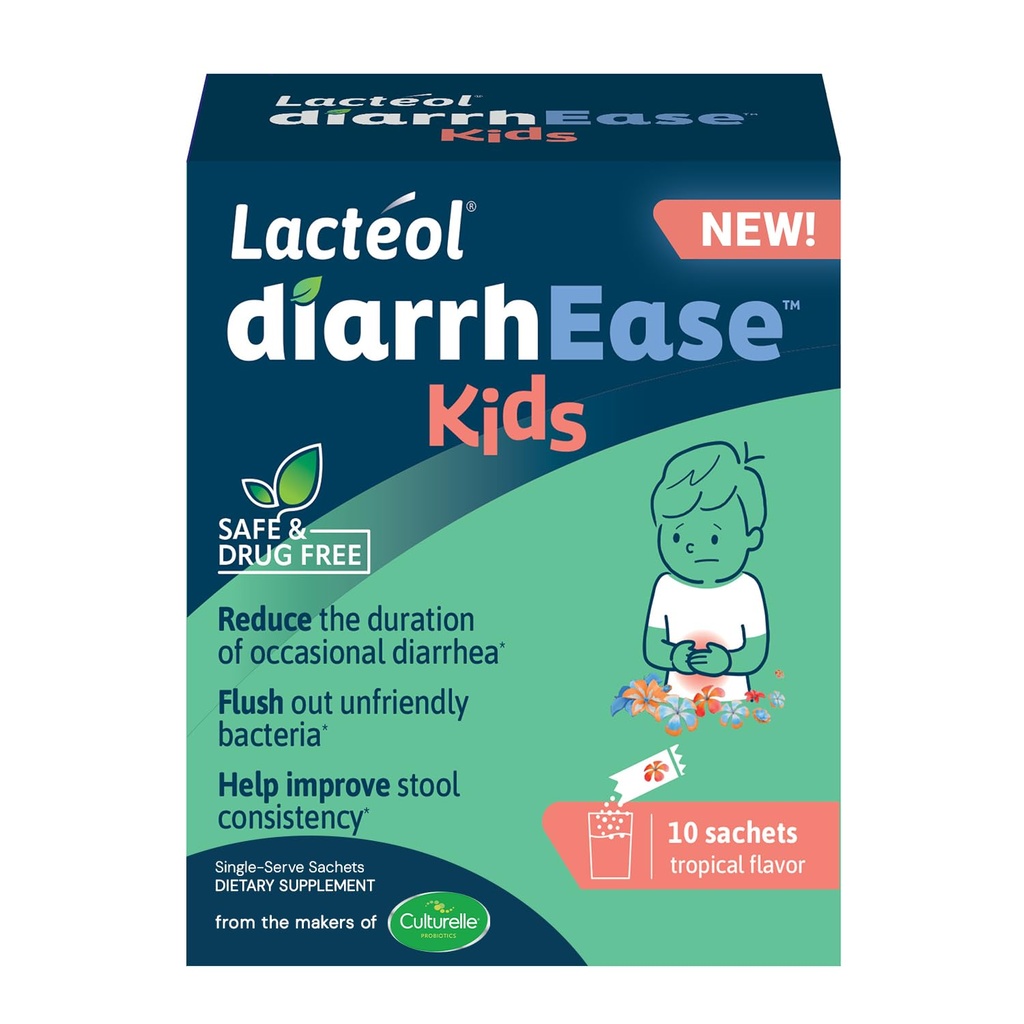 diarrhée Enfants - une souche postbiotique testée cliniquement, sans drogue et sans danger qui raccourcit la durée de la diarrhée occasionnelle - fonctionne naturellement avec votre corps d'enfant, 10 comtes