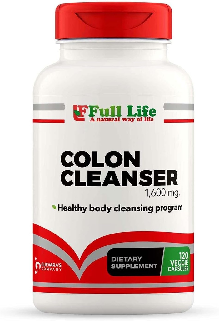 Full Life Colon Cleanser - Supplément à base de plantes avec Cascara Sagrada et Senna Leaf - 120 Capsules de Veggie