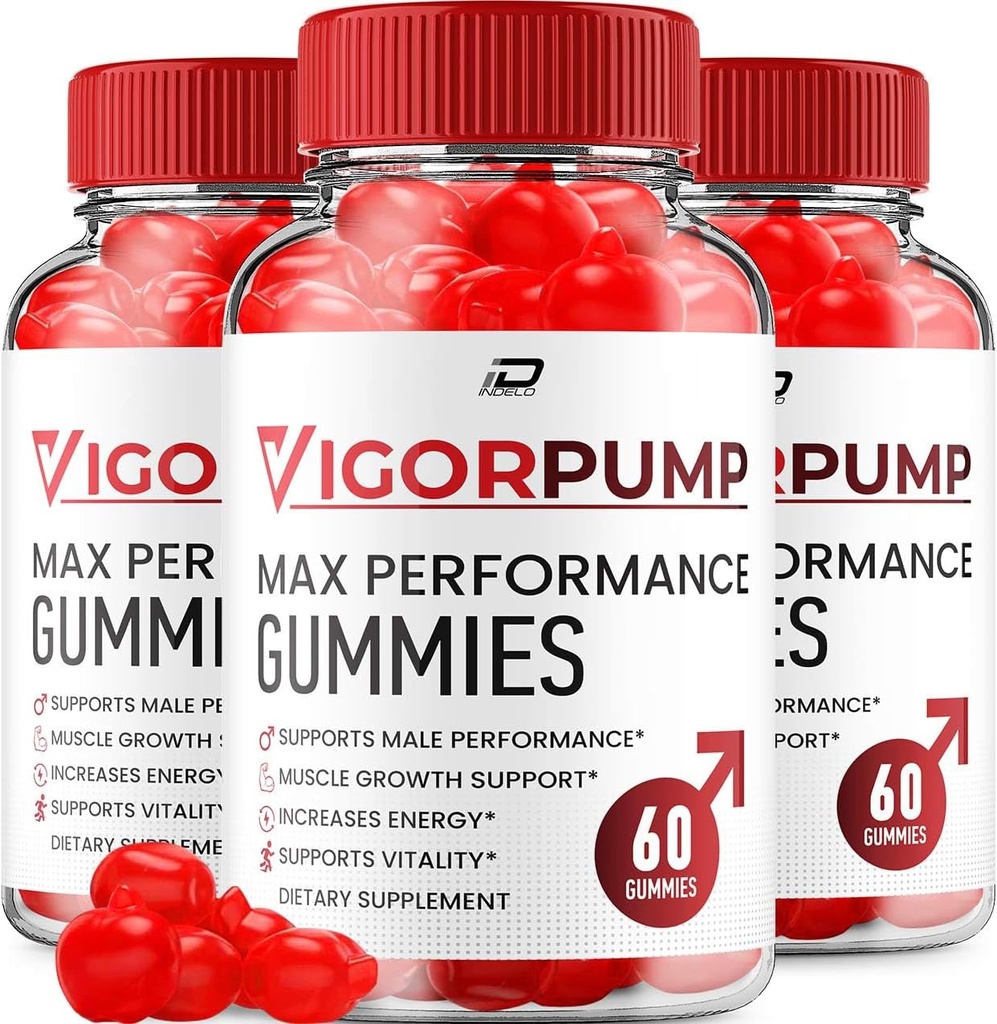 Gummies de pompe de Vigor pour les hommes – VigorPump Homme Gummies Supplément tout naturel, Gummies de pompe de Vigor Avis (3 Pack - 180 Gummies)