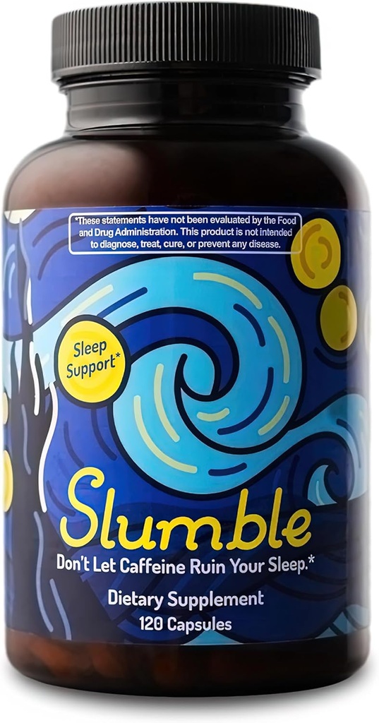 Soutien au sommeil – aide à enlever la caféine avant le lit avec du sulforaphane, du fruit d'Evodia, de la mélatonine (4mg), du magnésium, du L-Tryptophane et du B6 – Aide naturelle au sommeil sans habit – 120 capsules, approvisionnement de 60 jours
