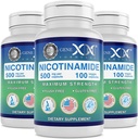 Formules Genex Nicotinamide 500mg (3-Pack) Vitamine B3 Capsules de niacine sans flush pour une peau saine - Supplément Niacinamide Pills aider à produire la kératine et soutenir la santé et l'énergie des cellules de la peau (300 Capsules)